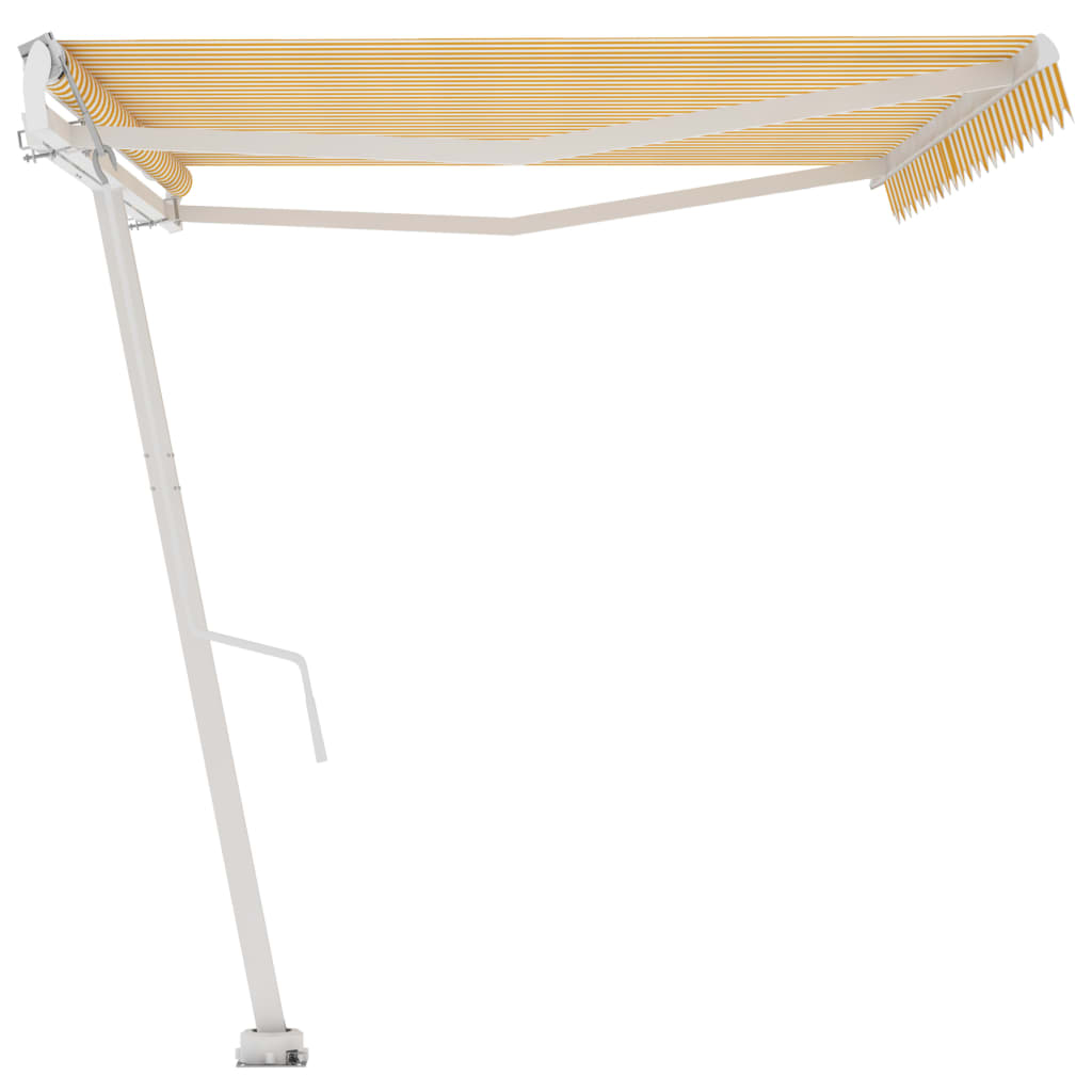 Toldo automático independente 500x300 cm amarelo e branco