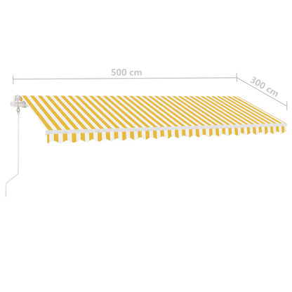 Toldo automático independente 500x300 cm amarelo e branco