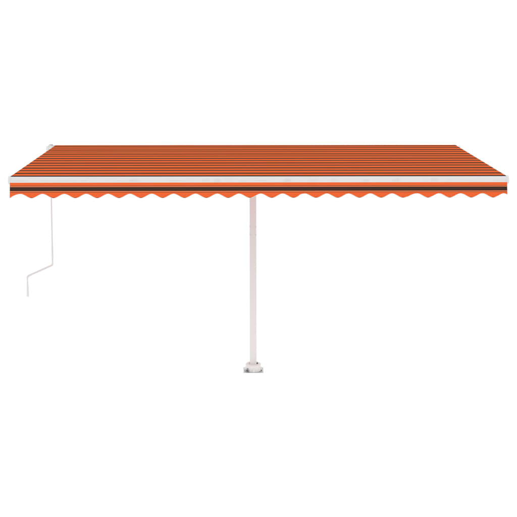 Toldo automático independente 500x300 cm laranja e castanho