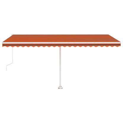 Toldo automático independente 500x300 cm laranja e castanho