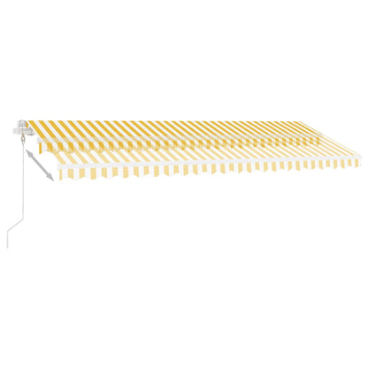 Toldo autom. LED e sensor de vento 500x300 cm amarelo/branco