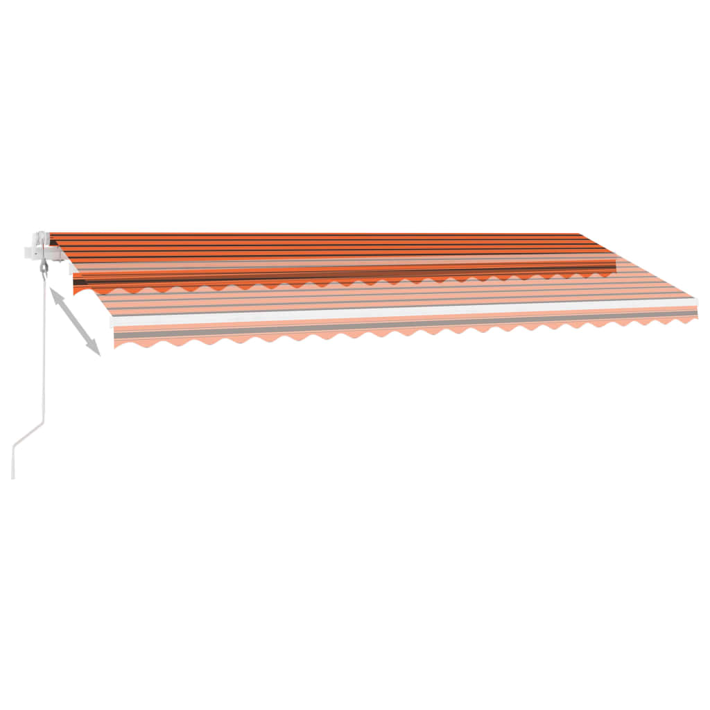 Toldo autom. LED e sensor de vento 500x300 cm laranja/castanho