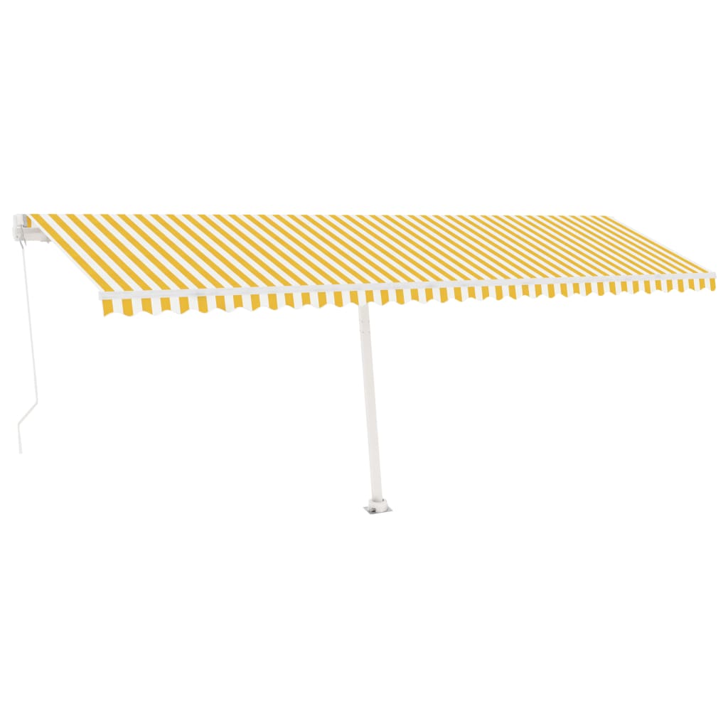 Toldo retrátil manual independente 600x300 cm amarelo e branco