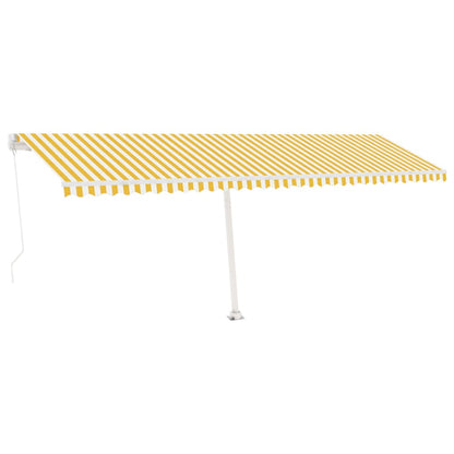 Toldo retrátil manual independente 600x300 cm amarelo e branco