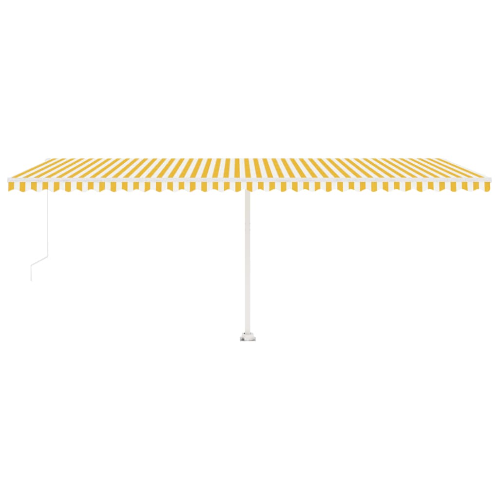 Toldo retrátil manual independente 600x300 cm amarelo e branco