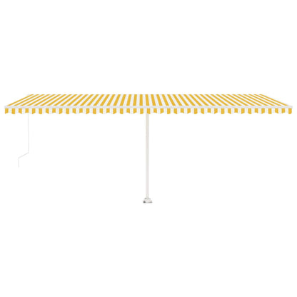 Toldo retrátil manual independente 600x300 cm amarelo e branco