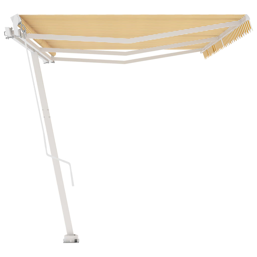 Toldo retrátil manual independente 600x300 cm amarelo e branco