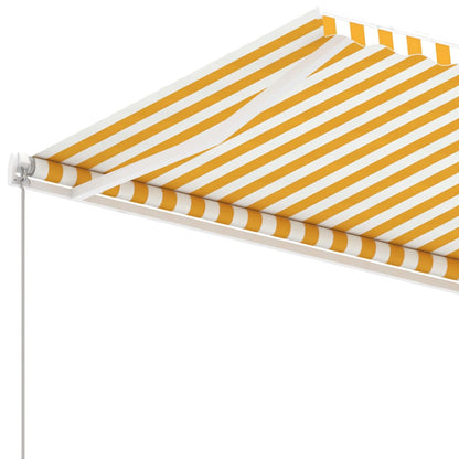 Toldo retrátil manual independente 600x300 cm amarelo e branco