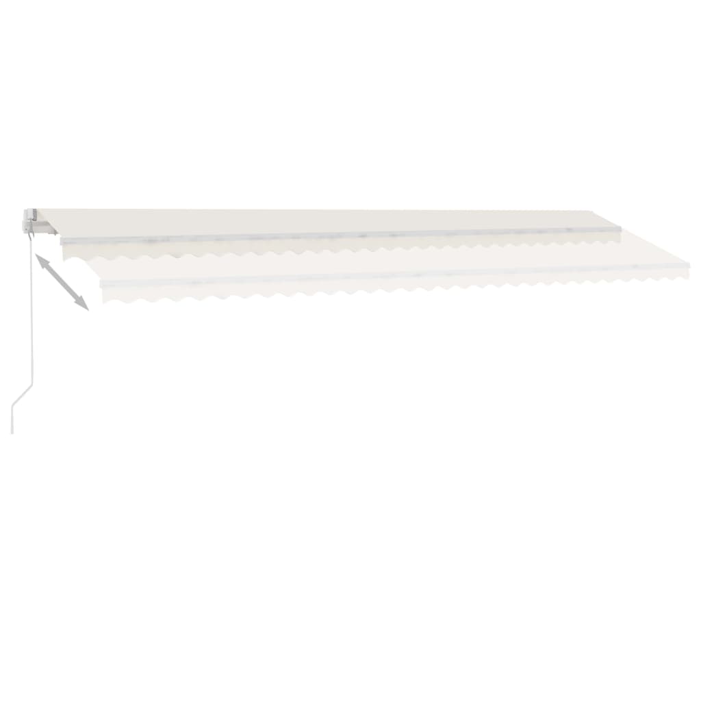 Toldo retrátil manual com LED 600x300 cm cor creme