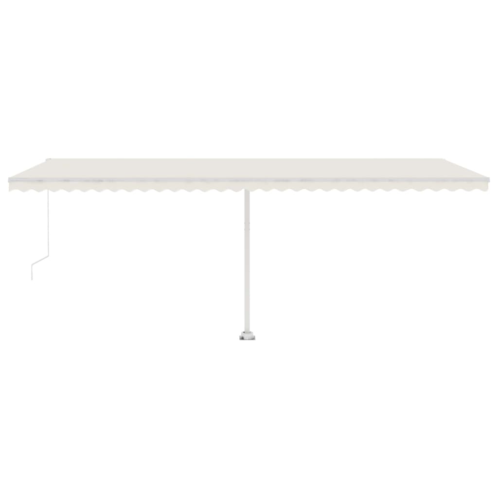 Toldo retrátil manual com LED 600x300 cm cor creme