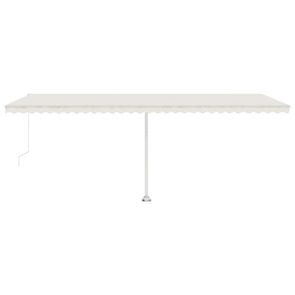 Toldo retrátil manual com LED 600x300 cm cor creme