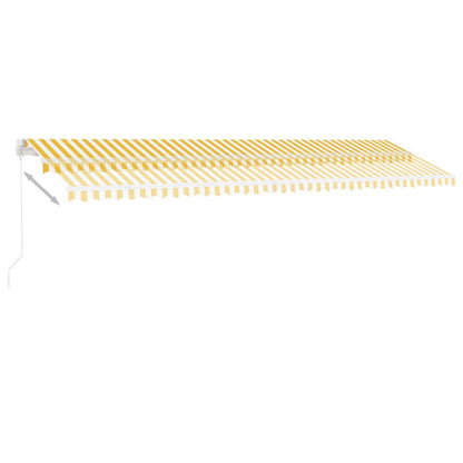 Toldo retrátil manual com LED 600x300 cm amarelo e branco