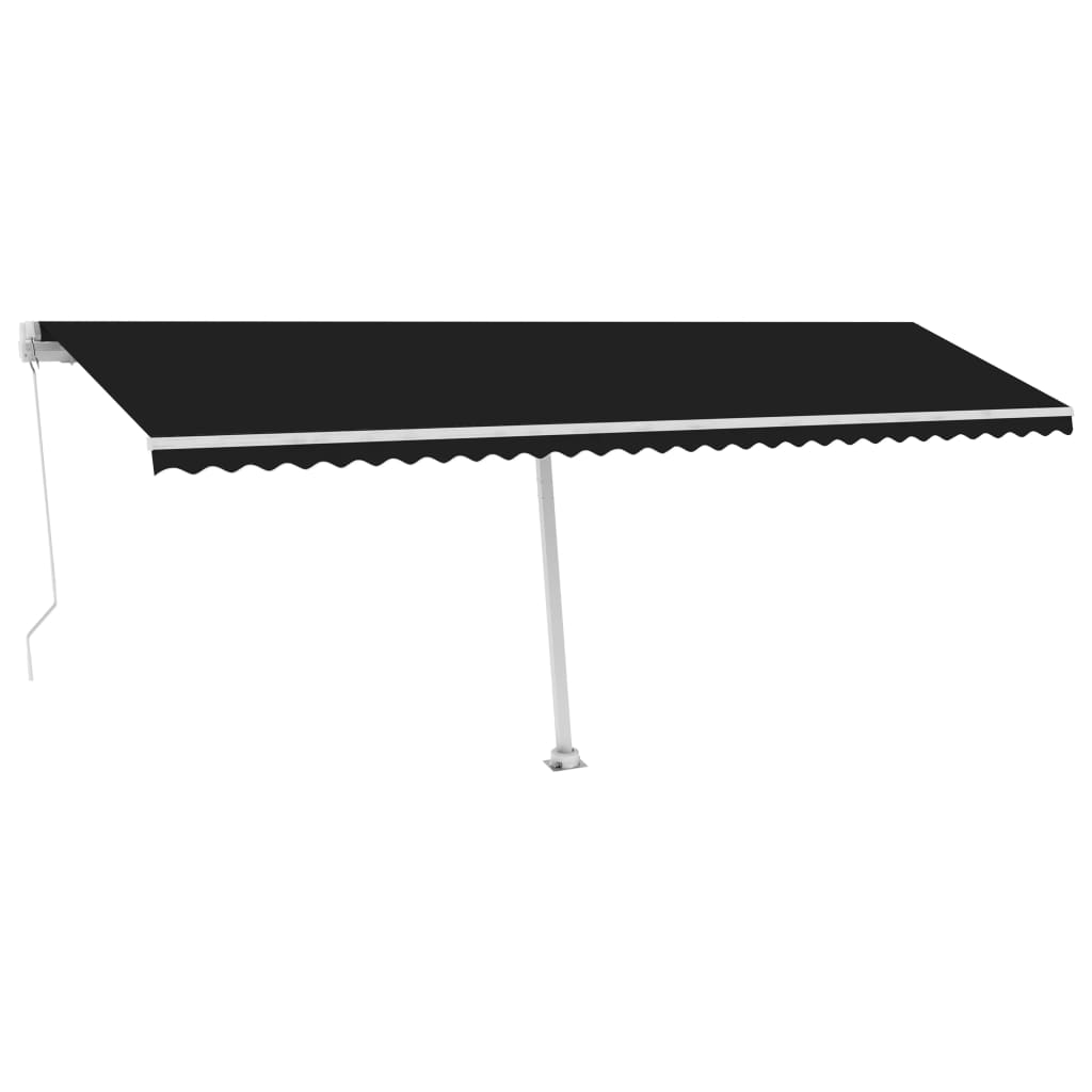 Toldo retrátil manual com LED 600x300 cm antracite