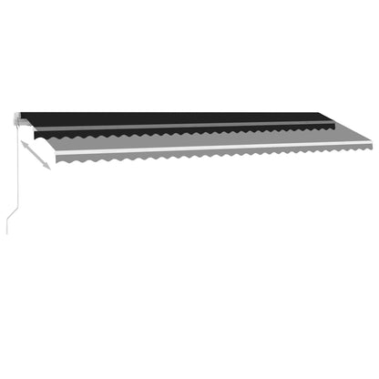 Toldo retrátil manual com LED 600x300 cm antracite