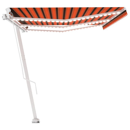 Toldo retrátil manual com LED 600x300 cm laranja e castanho