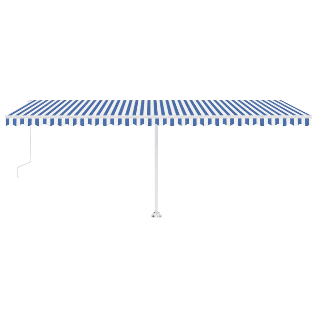 Toldo automático independente 600x300 cm azul e branco