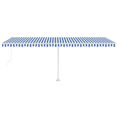 Toldo automático independente 600x300 cm azul e branco