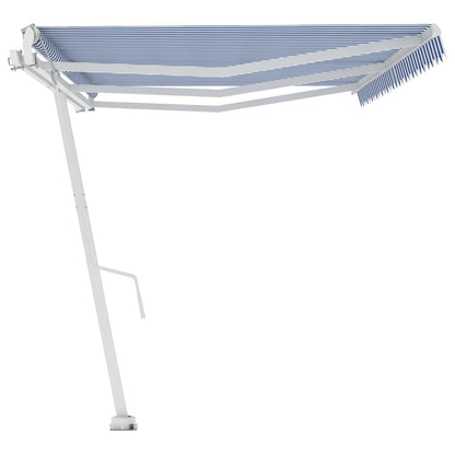 Toldo automático independente 600x300 cm azul e branco