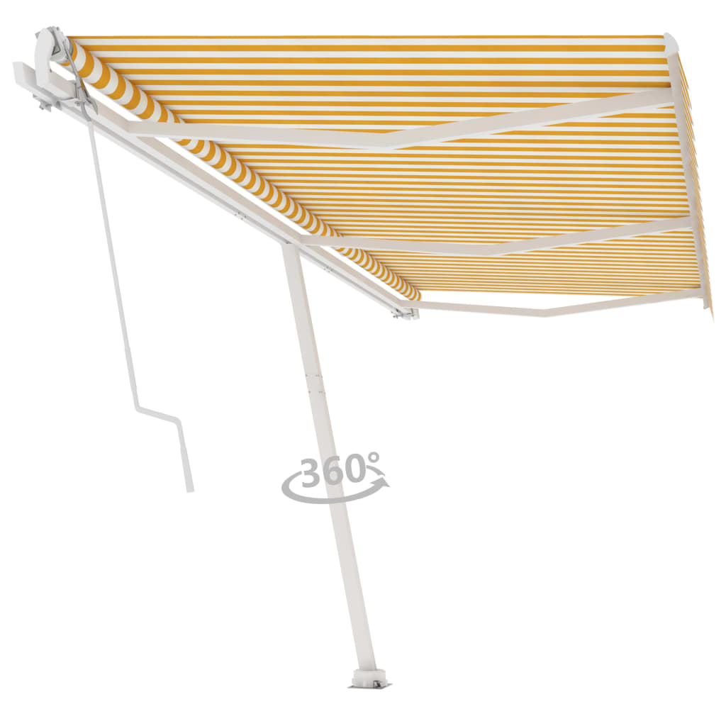 Toldo automático independente 600x300 cm amarelo e branco