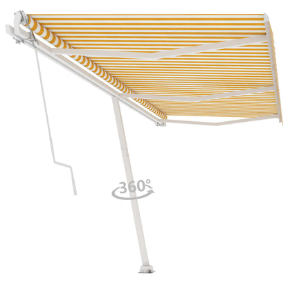 Toldo automático independente 600x300 cm amarelo e branco