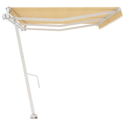 Toldo automático independente 600x300 cm amarelo e branco