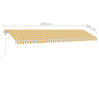 Toldo automático independente 600x300 cm amarelo e branco