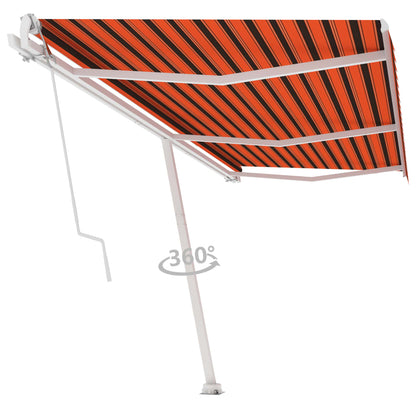 Toldo automático independente 600x300 cm laranja e castanho