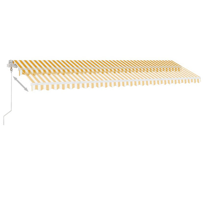 Toldo automático LED e sensor de vento 600x300cm amarelo/branco