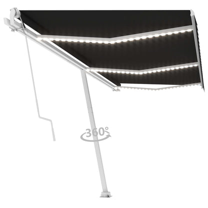 Toldo automático com LED e sensor de vento 600x300 cm antracite