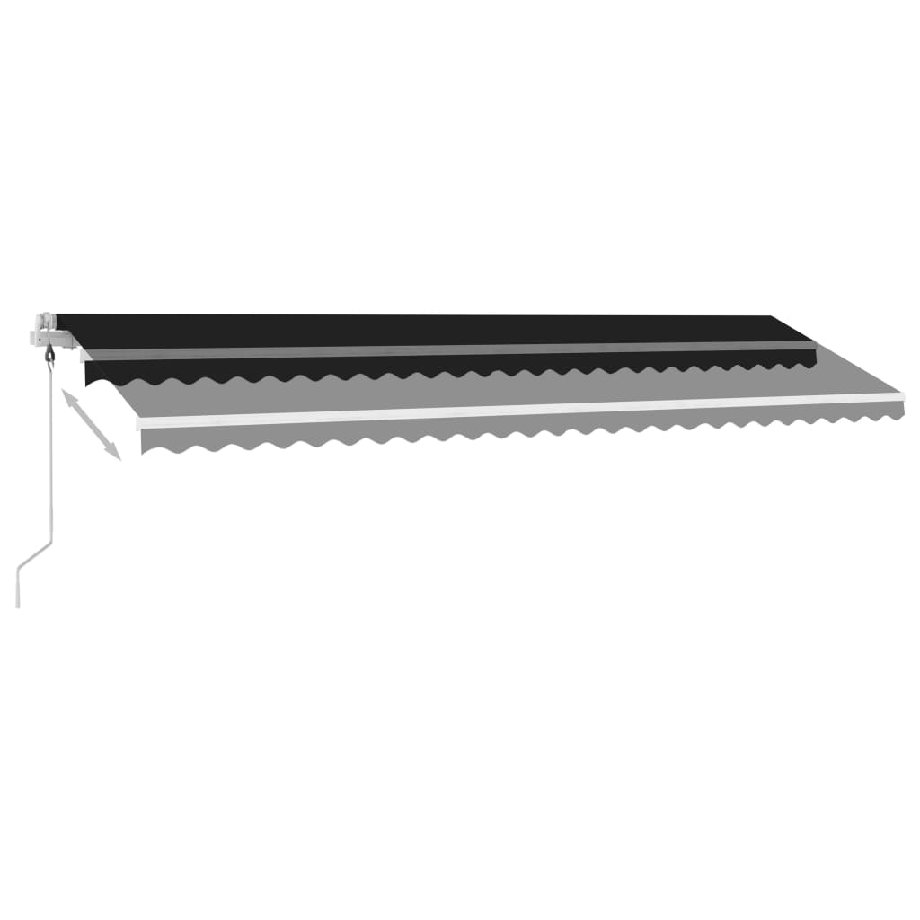 Toldo automático com LED e sensor de vento 600x300 cm antracite