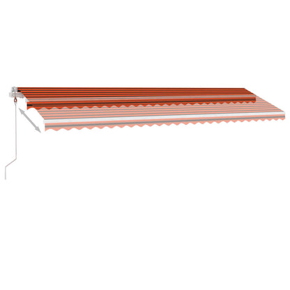 Toldo autom. LED e sensor de vento 600x300 cm laranja/castanho