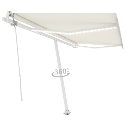 Toldo automático com LED e sensor de vento 400x350 cm cor creme