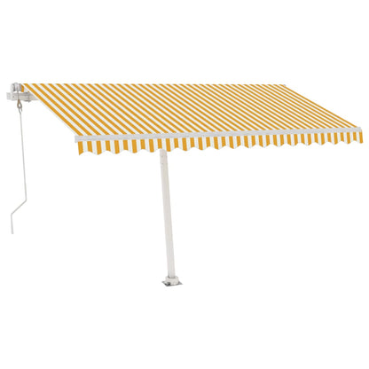 Toldo automático LED e sensor de vento 400x350cm amarelo/branco