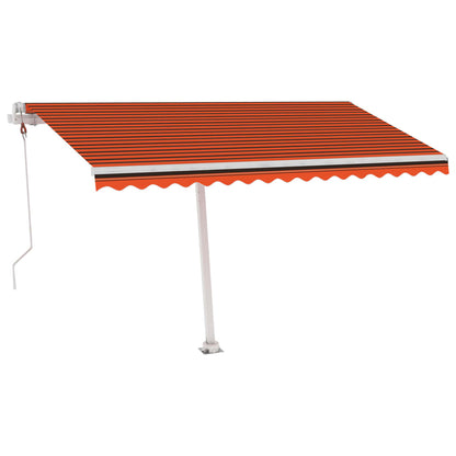 Toldo autom. LED e sensor de vento 400x350 cm laranja/castanho