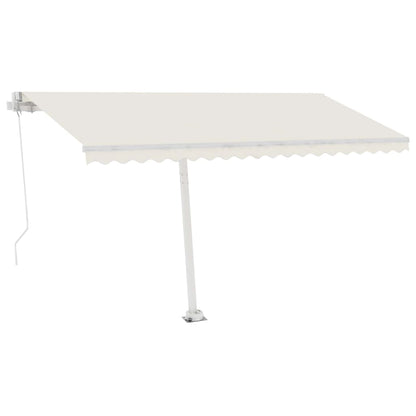 Toldo retrátil manual com LED 450x350 cm cor creme