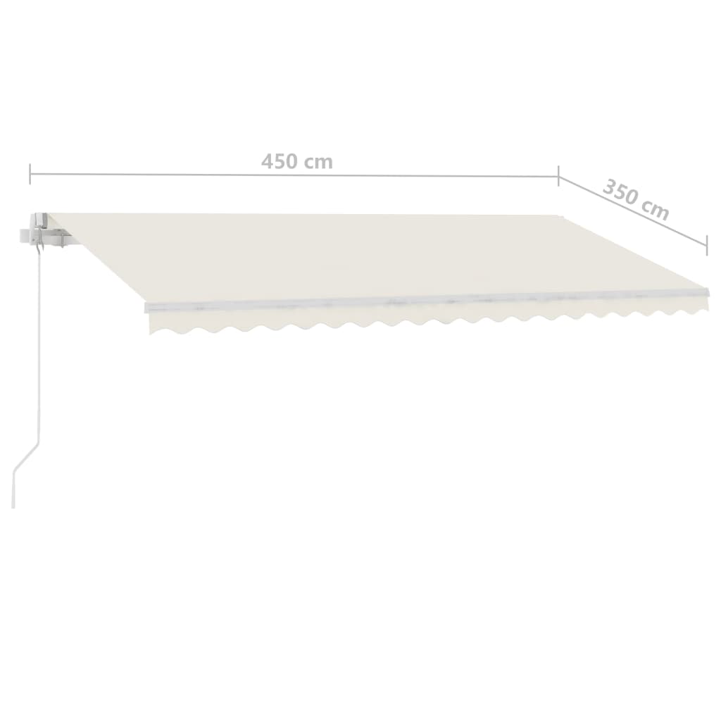 Toldo retrátil manual com LED 450x350 cm cor creme