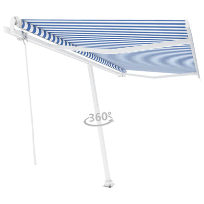 Toldo automático independente 450x350 cm azul e branco