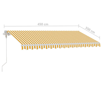 Toldo automático independente 450x350 cm amarelo e branco