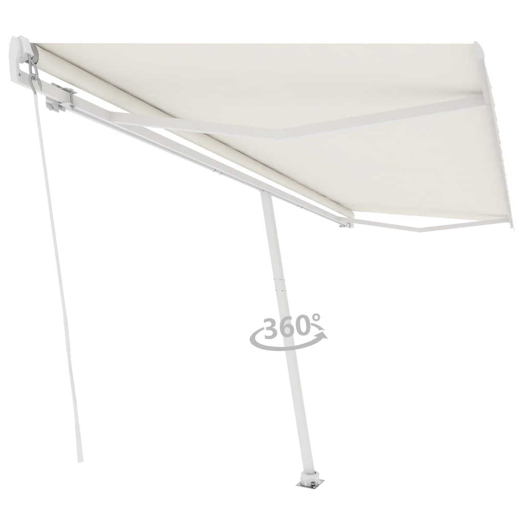 Toldo retrátil manual independente 500x350 cm cor creme