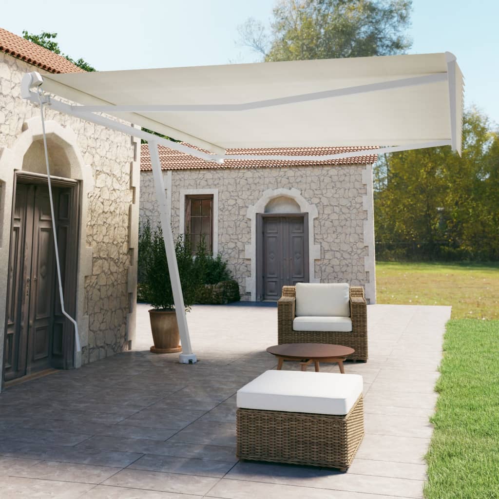 Toldo retrátil manual independente 500x350 cm cor creme