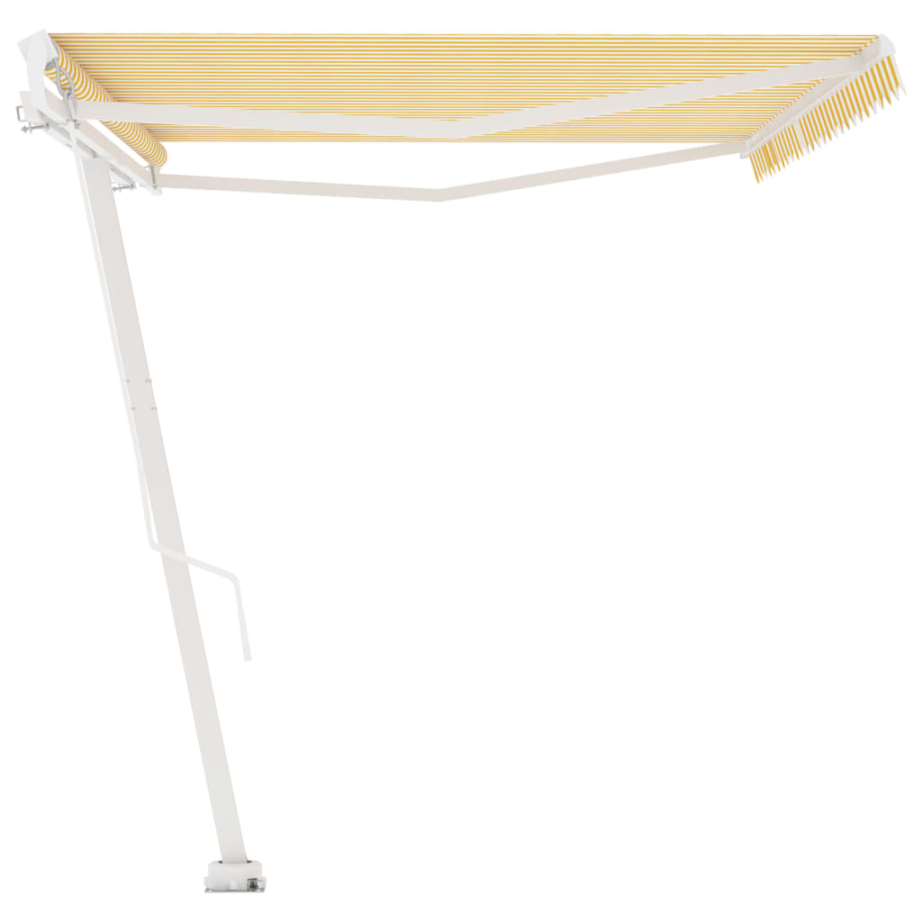 Toldo retrátil manual independente 500x350 cm amarelo e branco