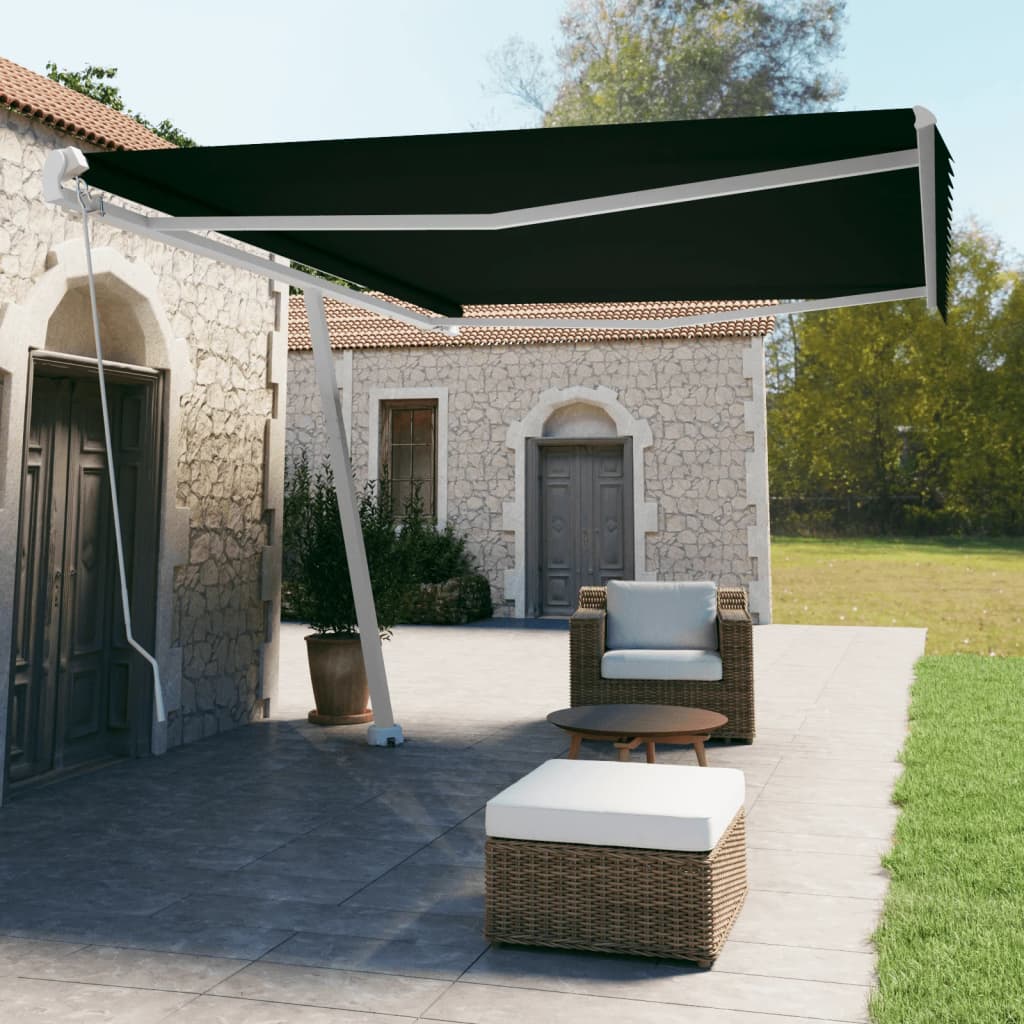 Toldo retrátil manual independente 500x350 cm antracite