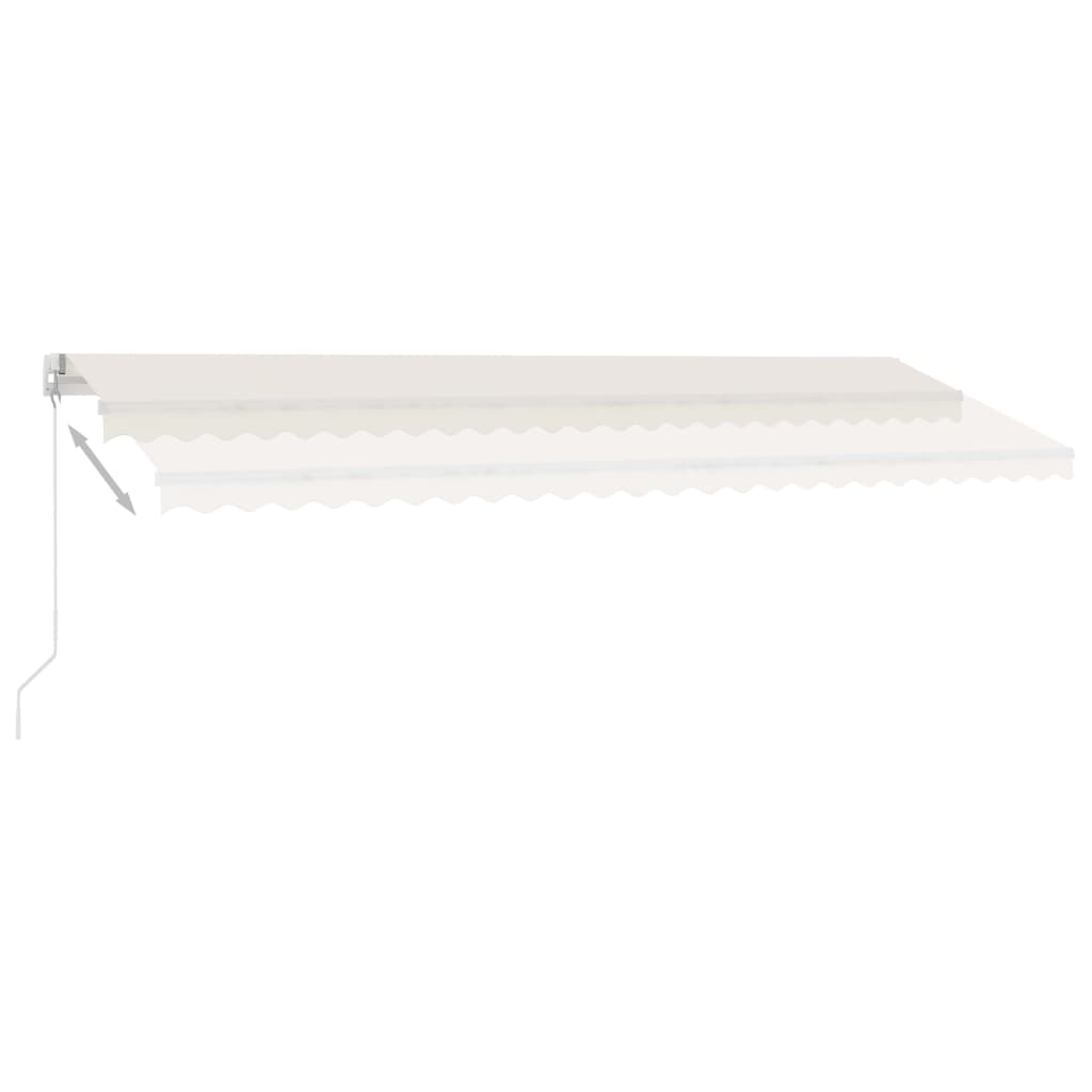 Toldo retrátil manual com LED 500x350 cm cor creme