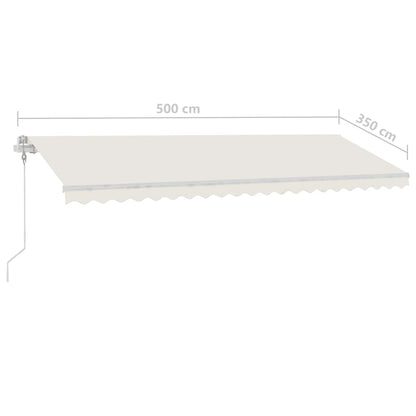 Toldo automático com LED e sensor de vento 500x350 cm cor creme