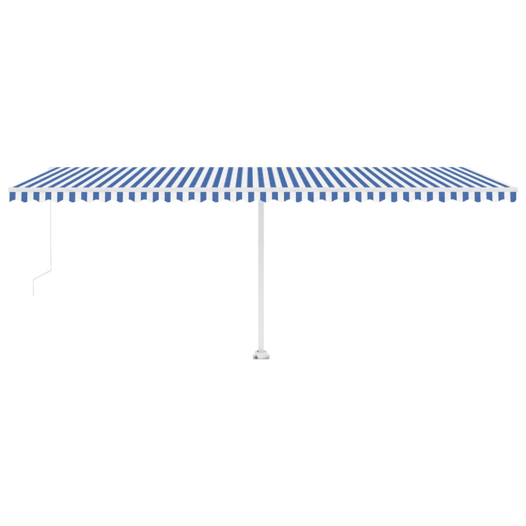 Toldo retrátil manual independente 600x350 cm azul e branco