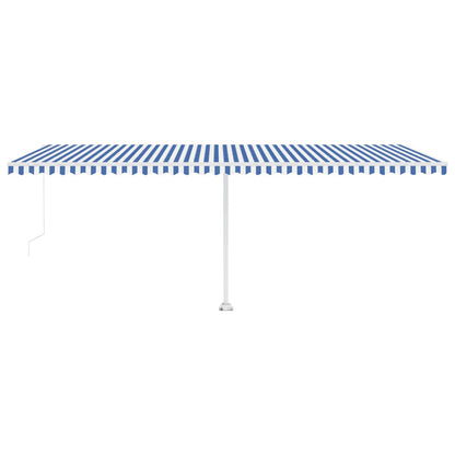 Toldo retrátil manual independente 600x350 cm azul e branco