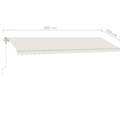 Toldo retrátil manual independente 600x350 cm cor creme