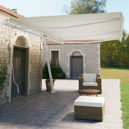 Toldo retrátil manual independente 600x350 cm cor creme