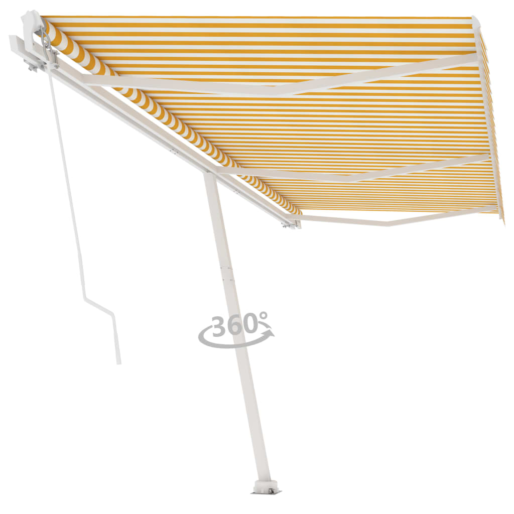 Toldo retrátil manual independente 600x350 cm amarelo e branco