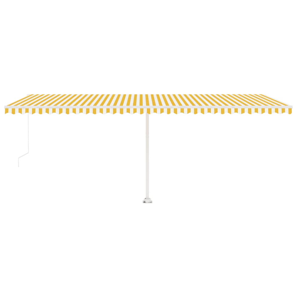 Toldo retrátil manual independente 600x350 cm amarelo e branco